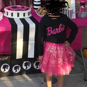 Pink Glitter tutu & Barbie shirt